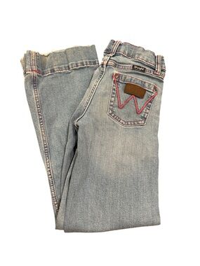 Wrangler Light Blue Kids Jeans with Pink Stitching